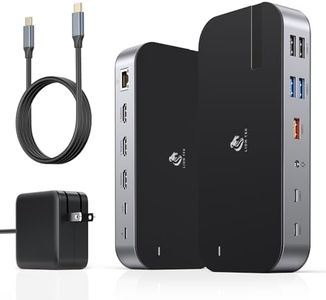 Laptop Docking Station,16 in 1 USB C Docking Triple Monitor,USB C Dock Station with 3 HDMI,PD 100W, USB 3.1/3.0/2.0,RJ 45 Ethernet,microSD/SD Card,Audio for Dell/Lenovo（Include Power Adapter）