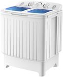 TANGZON Twin Tub Washing Machine, 8KG Portable Washing Machine and Spin Dryer Combo with Timer Control & Drain Pipe, Small Washers for Camping Dorms Apartments RVs (5KG Washer 3KG Drying)