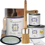 Retique It Deluxe Starter Kit, Terre Verte 39: Renaissance Chalk Furniture Paint Deluxe Starter Kit - 32Oz Paint/8Oz Clear Wax/4Oz Dark Wax/2" Paint Brush/1.5" Wax Brush/1" Detail Wax Brush