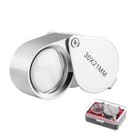 KINGMAS Pocket Jewelry Loupe 30x 21mm Jewelers Loop Eye Magnifying Glass Foldable Magnifier