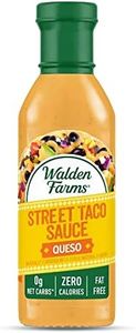 Walden Farms Street Taco Sauce Queso Dressing for Salad, Chips, Quesadillas, Chicken, Tex-Mex Burritos and other Snacks, 12 oz. Bottle, Gluten and Fat Free, Vegan and Kosher, Creamy Queso Flavor