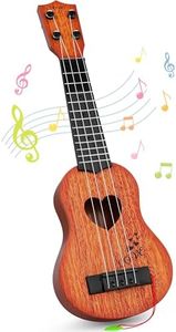 YEZI Kids Toy Classical Ukulele Guitar Musical Instrument, Brown