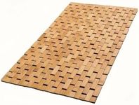 Natural Eco Friendly Foldable Bamboo Bath Mat, Multipurpose Wooden BathMat with Anti Slip Rubber Feet Waterproof for Bathtub Sauna Spa Indoor or Outdoor kitchen Bedroom Bathroom Accessories 60 * 40cm