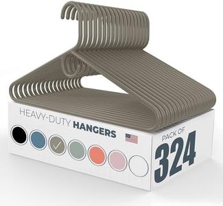 Neaties Heavy Duty Clothes Hangers 100+ Pack (324 Count) – Made in the USA – 8lb Capacity Plastic Hangers for Adult Clothing – Durable for Pants, Coats, Jackets, or Jeans – Gray