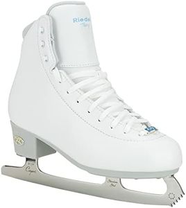 Riedell Skate - Topaz Ice Skate - Competitive Figure Ice Skates with Stainless Steel Eclipse Capri Blade | White | Size 5