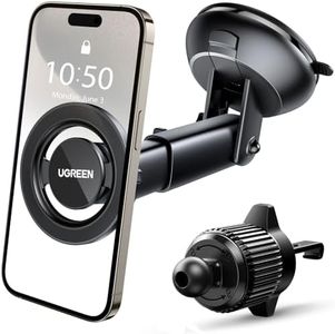 UGREEN Magnetic Phone Car Mount Compatible with MagSafe, Universal Dashboard Windscreen Air Vent Car Phone Holder Compatible with MagSafe iPhone 17 Pro Max Air 16 15 14 13 12 Mini