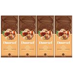 Daarzel Vegan Dark Chocolate Bar Gluten Free, 45% Cocoa with Roasted Hazelnut, Gift Pack, Pack of 4 (50 Gm Each)