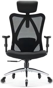SIHOO Office Chair, Black | High Back | Breathable Mesh | Adjustable Headrest | Lumbar Support