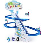 Boley Musical Penguin Roller Coaster - 11 Piece Set with Tiny Penguin Toys and Customizable Race Track