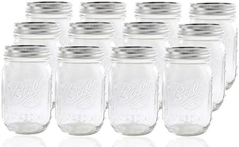 Ball Glass Mason Jar with Lid and Band, Regular Mouth, 12 Jars
