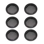 Artisan-SH 6 Pcs Round Ventilation Grilles Vent Mesh Wardrobe Vents- 60mm Stainless Steel Air Vent Cover Cupboard Air Vent Shoe Cabinet Vents Can be Used in Kitchen Bedroom Bathroom (Black)