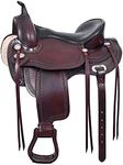 HILASON Chocolate Brown 15 in Western Horse Saddle American Leather Flex Tree Trail & Pleasure Chocolate Brown| American Saddle Horse