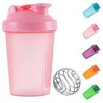 KANGSIT Protein Shaker Bottle 400ml with Stainless Steel Mixing Ball, BPA- and DEHP-free, Leakproof Flip On Lid- Protein & Supplement Shaker Bottle