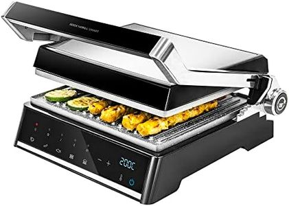 Cecotec Grill électrique Rock’nGrill Smart. Système de réglage de la Puissance, du Temps et de la température de 2000 W, Ouverture à 180 °, plaques Amovibles allant au Lave-Vaisselle