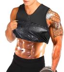 GVV Waist Trimmer Vest for Men, Polymer Material, Workout Weight Loss Belt, Body Shaping Trainer (XL) Black