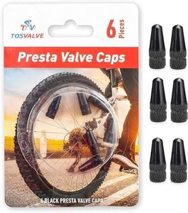 Presta Valve Cap 6 Pieces - Cycling Tire Air Valve Caps | Anodized Tire Stem Valve Caps Dust Free - Aluminum Alloy Color Bike Tire Valve Cap | Bicycle Presta Valve Cover - (Black)