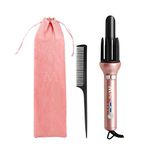 Curling Ivi Hair Curling Iron,Professional Curler Instant Heat Waver Automatic Roller 360 Auto Rotating Styling Wand For Women (Rose Gold)