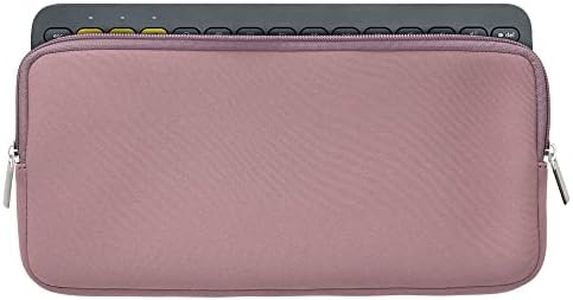 kwmobile Neoprene Case Compatible with Logitech K380 - Case for Keyboard Soft Travel Sleeve - Dark Rose