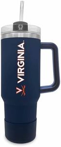 Campus Colors Virginia Cavaliers 40 oz Tumbler with Handle and Straw - Navy