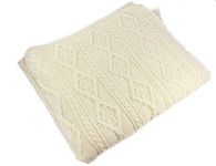 Aran Knit Blanket Irish Merino Wool Made in Ireland