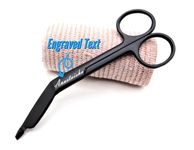 Personalized Bandage Scissors for Nurses to Give as Nurse Gifts for Vet Tech - Custom Engraved Nurse Scissors for Veterinary, Nursing Student, and Veterinarian Graduation Gifts (Black - 5.5")