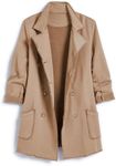 Ainangua Tipperary Trench Coat Women Double Breasted Lapel Long Coat Winter Fall Fashion Fleece Jacket(Dark-Khaki,XL)