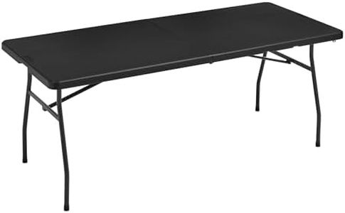 Amazon Basics Folding Table 6ft with Carrying Handle, Black