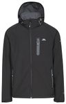 Trespass Men's Accelerator II Waterproof Softshell Jacket with Removable Hood, Black, X-Large