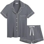 Womens Comfy Postpartum Pajama/Pj Sleepwear Loungewear Jammies Shorts Set(Gray,XL)