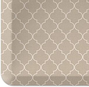 NewLife by GelPro Anti-Fatigue Designer Comfort Kitchen Floor Mat, 20x72, Trellis Khaki Stain Resistant Surface with 3/4” Thick Ergo-Foam Core for Health and Wellness