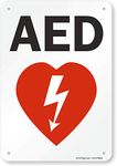 SmartSign"AED", Plastic Sign, 10" X 7"
