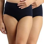 Morph Maternity Underwear | with High Waist | Over The Belly Fit | Full Back Coverage | Pregnancy & Post Delivery | Pack of 2 | Navy Blue | S