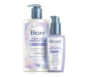 Bioré Hydrate & Glow Cleanser & Moisturizer Duo, for Dry, Sensitive Skin, infused with Prebiotics, Avocado Oil and Coconut Water |Dermatologist Tested, Cruelty Free and Fragrance Free (200mL & 100mL)