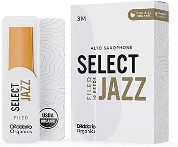 D’Addario Organic Select Jazz Alto Saxophone Reeds - Filed, Medium, Strength 3, 10-Pack