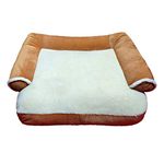 The Pets Company Soft Fleece Bolster Lounge Bed for Large Dogs, Yellow- 40 x 28 x 10 Inches