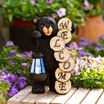 Solar Garden Statue Bear Figurine- 