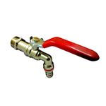 SRP 1/2" Inch Nozzle Bib Cock Faucet Tap Handle Valve Suitable for Washing Machine Inlet Hose Pipe Outside Garden Watering Car Washing Public Places Water Pools (Nozzle OD: Hose 13mm)