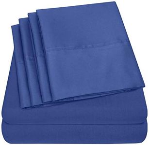 King Size Bed Sheets - 6 Piece 1500 Supreme Collection Fine Brushed Microfiber Deep Pocket King Sheet Set Bedding - 2 Extra Pillow Cases, Great Value, King, Royal Blue