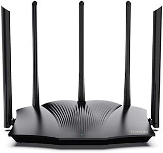 Tenda AX3000 Dual Band Wi-Fi 6 Router - 160MHz, 5 High Power FEM, Ultra-Wide Coverage with【Wi-Fi+】, 5 High-Gain Antennas, 4 Gigabit Ports, WPA3, VPN, Ideal for Gaming & Streaming (RX12Pro V2.0)