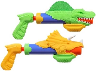 Nerf Super Soaker DinoSquad Dino Splashers, 2 Water Blasters, 2 Dinosaur Designs, Water Toys for Outdoor Games for Boys and Girls