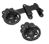 Quality Metal Twist Ring GATE Latch Large Black Door Garden Gate Catch Barn Shed