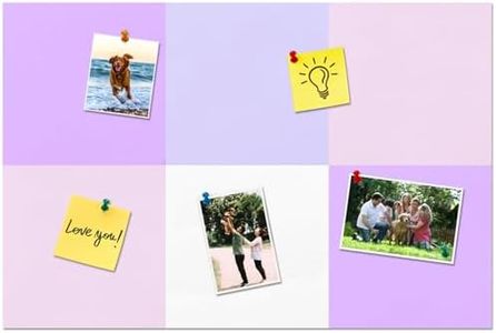 HULAVO Square Felt Cork Bulletin Board Tiles, Self Adhesive DIY Felt Pin Board for Wall 30" x 20" with 35 Pushpins for Office School Home Wall Decor Stickers Memos Photos Display (Purple+Pink)