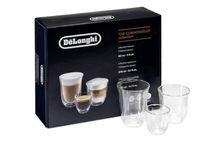 De'Longhi Trio Gift Set 2 Espresso, 2 Cappuccino, 2 Latte Double Wall Thermal Glasses, DLSC302