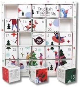 English Tea Shop Organic White Ornaments Advent Calendar Puzzle 25 Loose Leaf Tea Pyramid Bags
