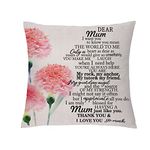 aligarian Mum Hug Cushion Cover Birthday Gift Appreciate Mummy Throw Pillowcase Mothers Day Pillow Case Mom You Mean the World to Me 18x18'' Mom Christmas Thanksgiving Present