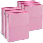 6 Pack Mini Pink 3 Ring Binder for 5.5 x 8.5-Inch Paper, 1-Inch Round Rings, School and Office Supplies