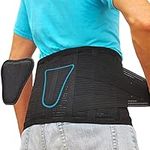 AVESTON Back Brace for Lower Back Pain Relief 6 ribs Belt with Lumbar Pad Support for Men/Women Light Thin Orthopedic Rigid Adjustable Brace Herniated Disc - Size 37 – 45 Inch Around Belly