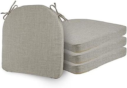 ELFJOY Set of 4 Chair Cushions for Dining Chairs with Ties 17x17x2 inches Non Slip Office Chair Cushion and Seat Cushion with Removable Cover,Grey