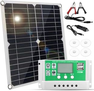 YUNFANG 20 Watt 12 Volt Solar Panel Kit Monocrystalline Solar Panel + 100A PWM Charge Controller + Battery Clips 22% High-Efficiency for RV Boats Trailer Off-Grid System Green 100A Controller