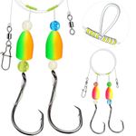 Dovesun Pompano Rigs for Surf Fishing Pompano Rig with Two Pompano Floats Surf Fishing Rigs Saltwater Shape Bullet-Circle Hook*4PCS